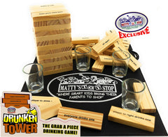 Matty's Toy Stop blocks close-up showing wooden texture and balancing challenges