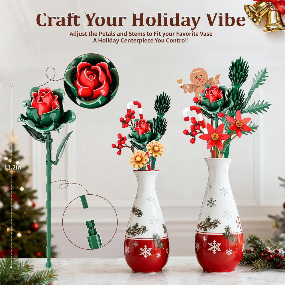 Candy cane elements included in Mavo brix Christmas bouquet set