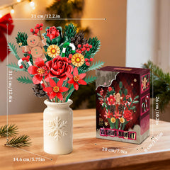 Fully built Mavo brix bouquet displayed on mantel for holidays