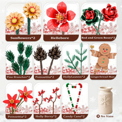 Gingerbread man accents from Mavo brix bouquet set