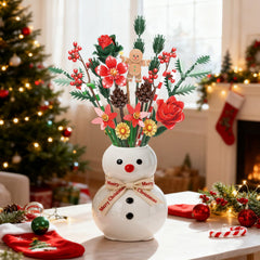Mavo brix holiday centerpiece assembly with red and green elements