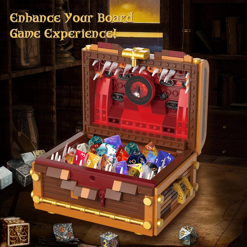 Mavo brix Mimic Chest movable eyes add lifelike charm to gaming setup.