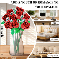 Mavo Brix roses bouquet building set features a 14-inch height for a striking display