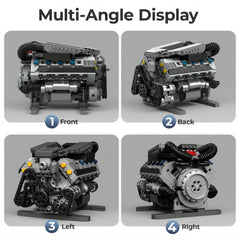 Clear cylinder head reveals piston action inside the Mavo brix V8 engine model