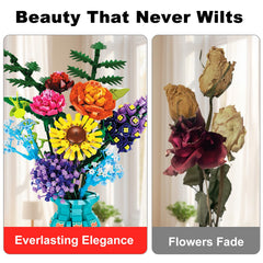 Mavo Brix patterned vase complements the wildflower bouquet beautifully.