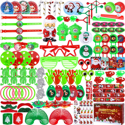 Max Fun 188Pcs Christmas toy assortment box with colorful prizes for classrooms