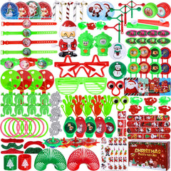 Max Fun 188Pcs Christmas toy assortment box with colorful prizes for classrooms