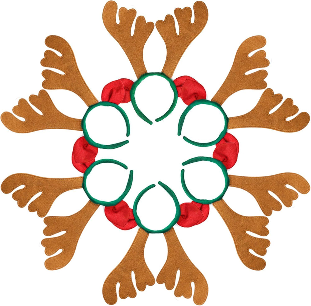 Max Fun Reindeer Antlers Headband, soft non-woven wear for comfy holiday celebrations.