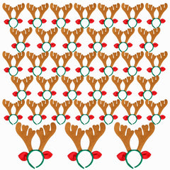 Max Fun Reindeer Antlers Headband, classic Christmas colors add festive mood.