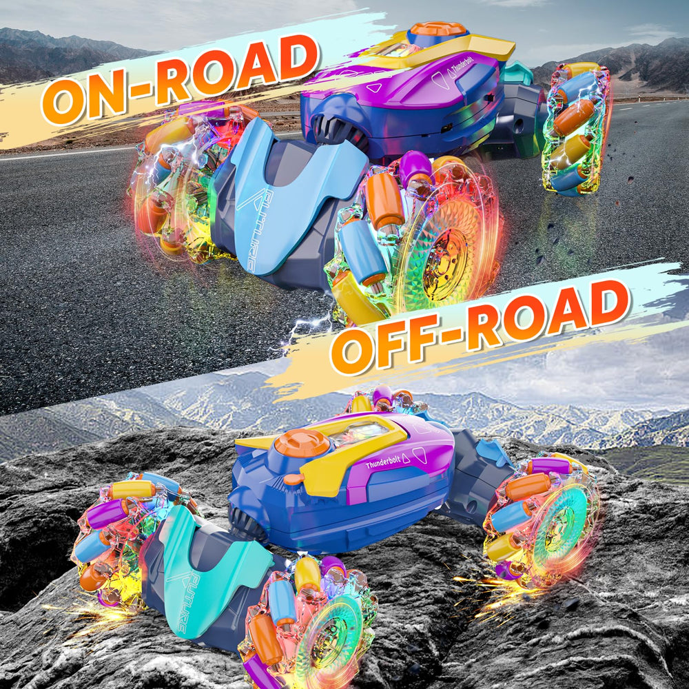 Maxkes gesture sensing RC stunt car lights on for nighttime racing
