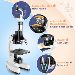 MAXLAPTER accessories include scalpels and tweezers for safe slide prep.