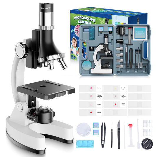 MAXLAPTER kids microscope box view, secure carrying case for easy transport and organization.