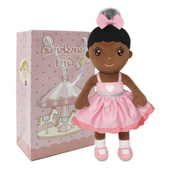 Maxshop Plush Dolls 17'' full-view in pink dress, ideal for cuddling and imaginative play