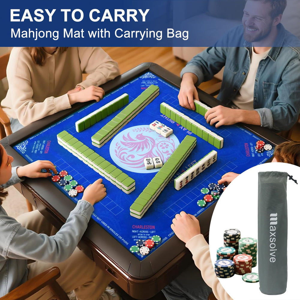 Maxsolve Mahjong Mat in blue adds stylish vibe to game nights