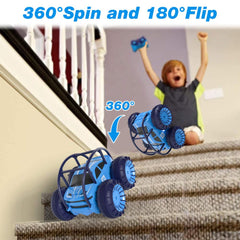 MaxTronic Amphibious RC car performing 360° flips for dynamic stunts