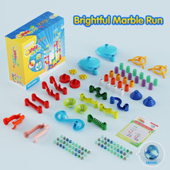MaxTronic Mable Run 60 marbles offer tactile play and color exploration.