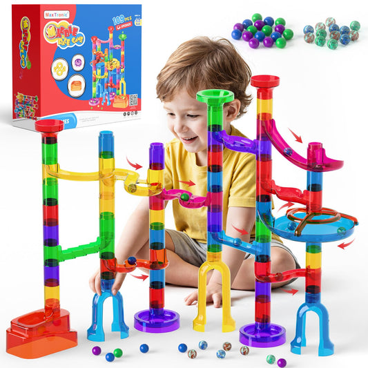 MaxTronic Marble Run 109pcs kit offers immersive building fun for kids.