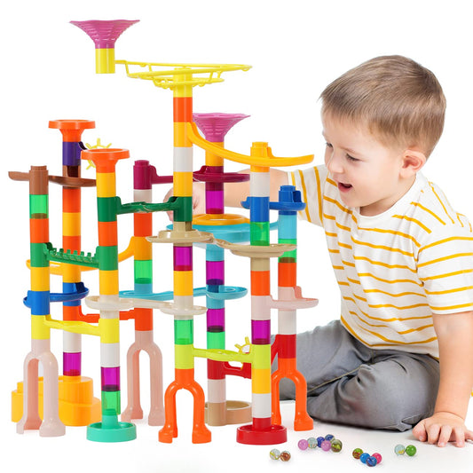 MaxTronic Marble Run 166Pcs on display with colorful tracks for creative play