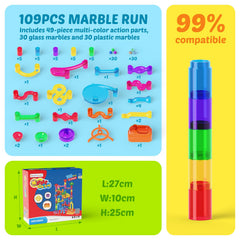 MaxTronic Marble Run Kit side view shows sturdy, safe construction.