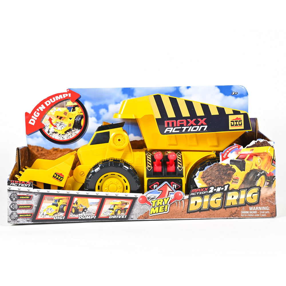 Maxx Action Dig Rig toy invites imaginative, independent play sessions for kids.