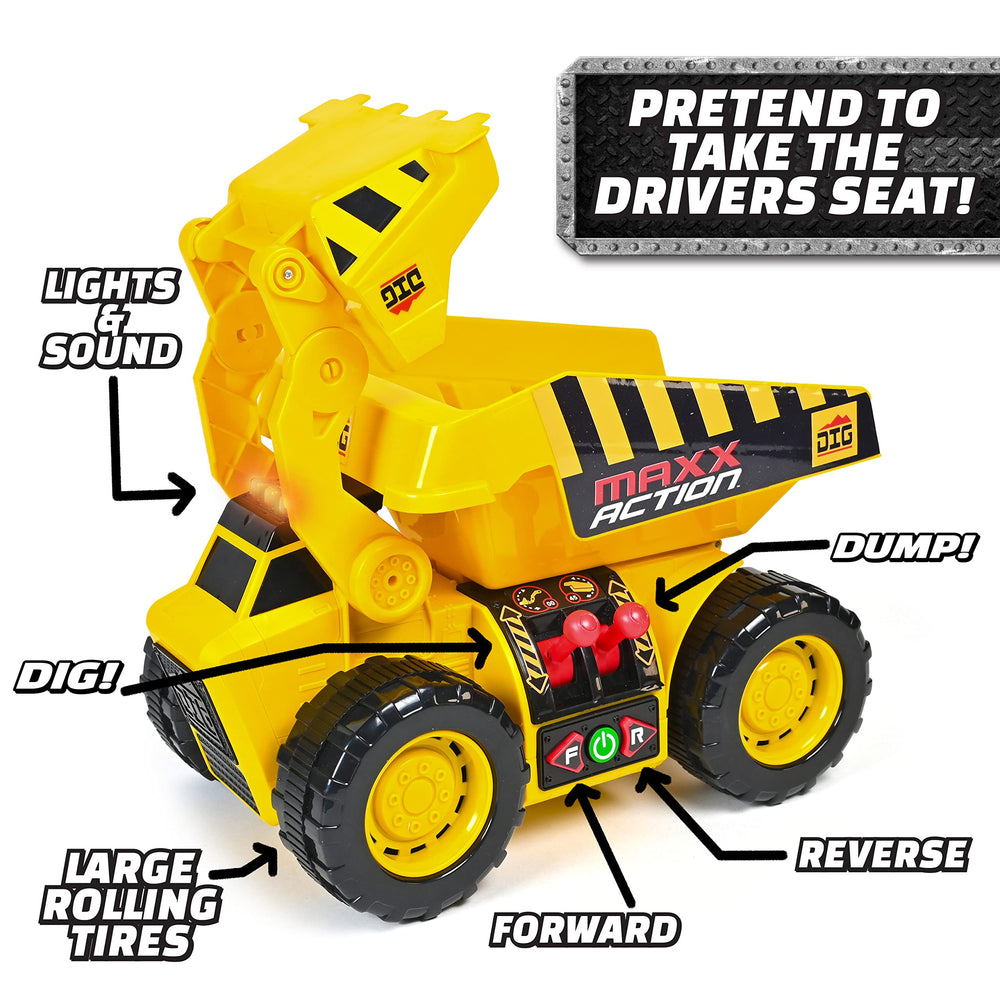Maxx Action Dig Rig joystick control lets kids steer with ease.