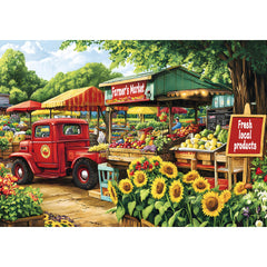 MAXZN 2000-piece farmers market puzzle for immersive family bonding and mindful focus