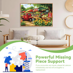 MAXZN Detailed market scene illustration puzzle offers rewarding progress and skill building