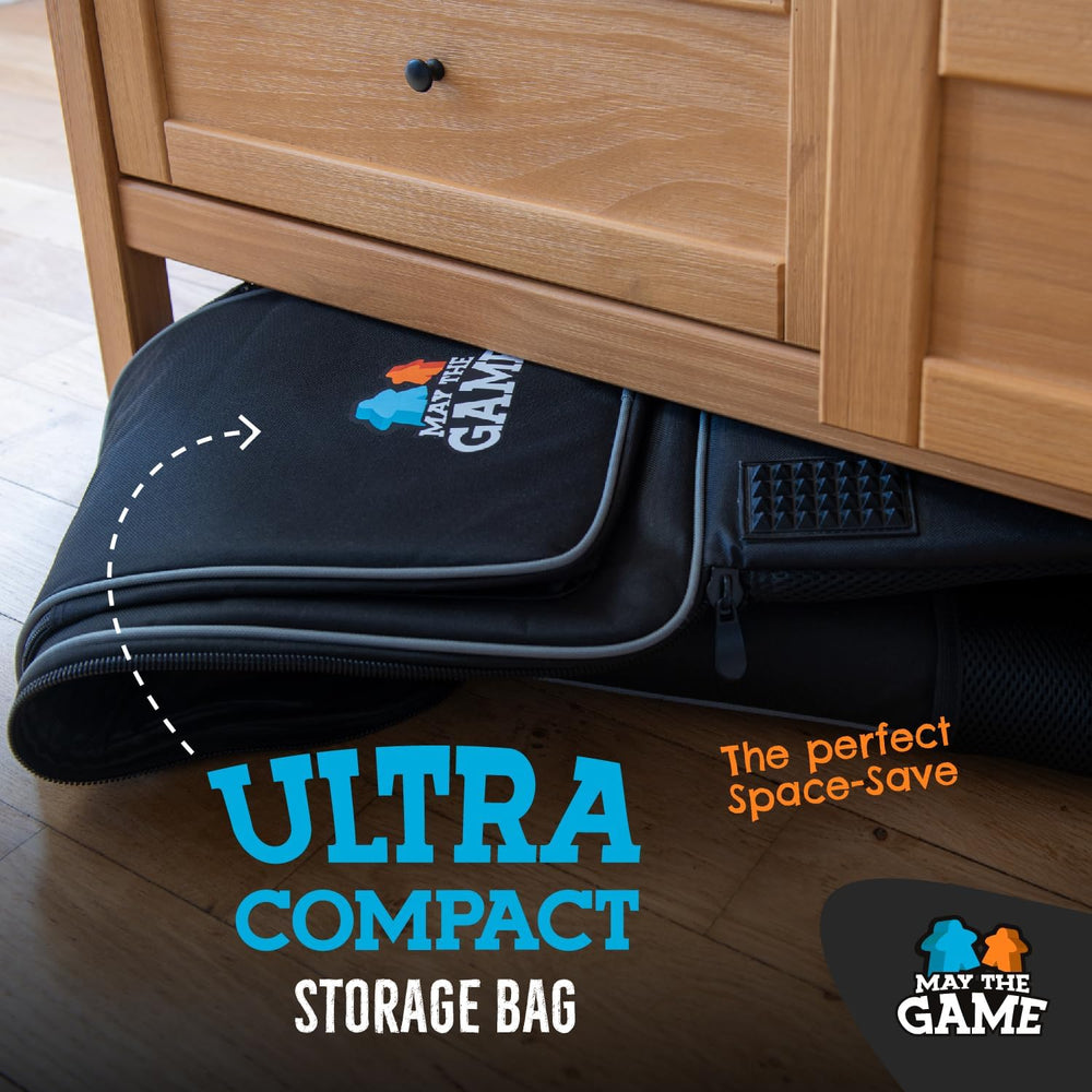May the Game bag side mesh pockets for dice and snacks.