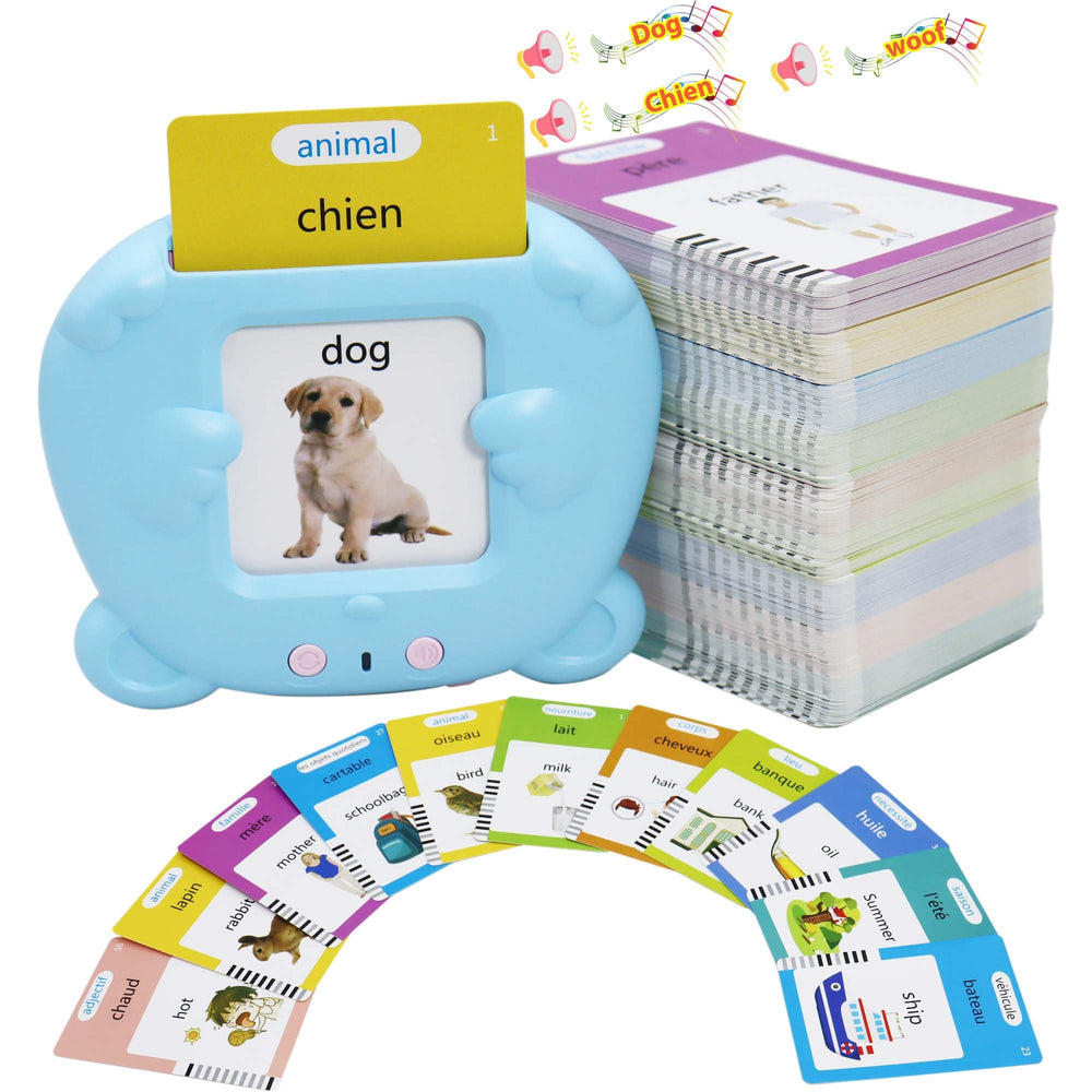 Mayaphilos flash card reader front view for bilingual audio learning with engaging kids