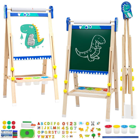 Maycoly kids easel with paper roll, foldable design for mess-free creative sessions