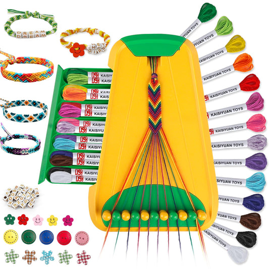 Maynacs bracelet maker case open, showing organized thread storage for crafting.