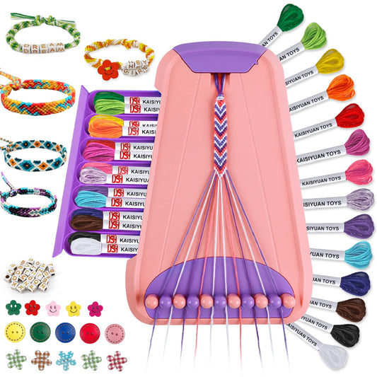 Maynacs friendship bracelet kit with colorful threads and beads for creative summer crafting
