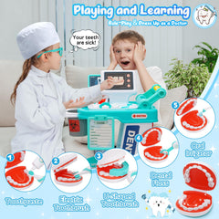 Maysida dentist cart with sound and light keeps toddlers engaged during pretend play.