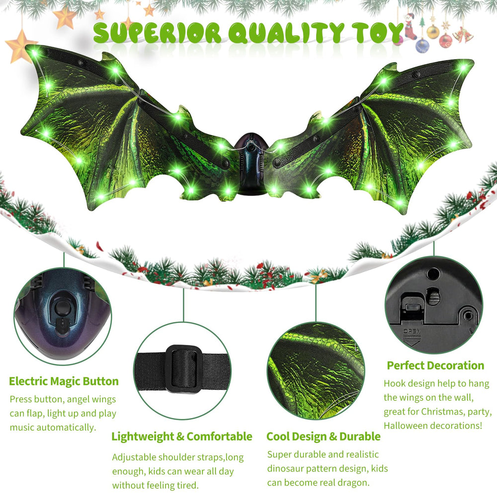 Maysida dinosaur costume wings with LED light for night-time role play