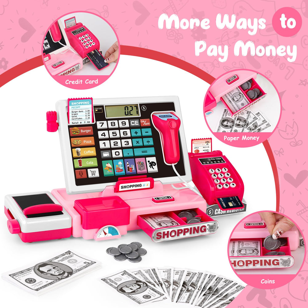 Maysida kids credit card reader and play money for social shopping play.