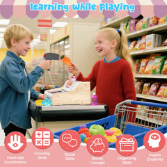 maysida light-up scanner with sound effects for interactive role-play and checkout realism.
