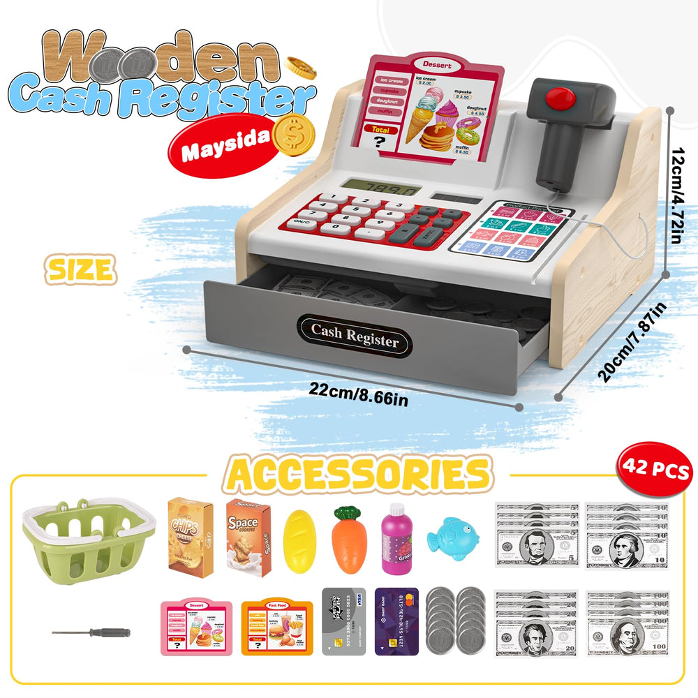 maysida menu and food boxes to expand shopping scenarios during play.