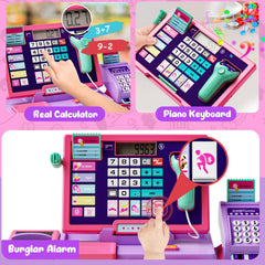 Maysida pink cash register scanner view enables pretend checkout interactions.