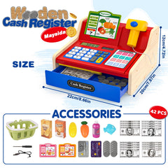 Maysida accessory set for the cash register enhances organized pretend shopping.