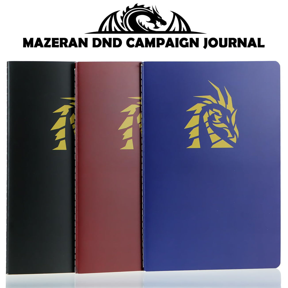 Character sheets set in the Mazeran journal for seamless DnD tracking