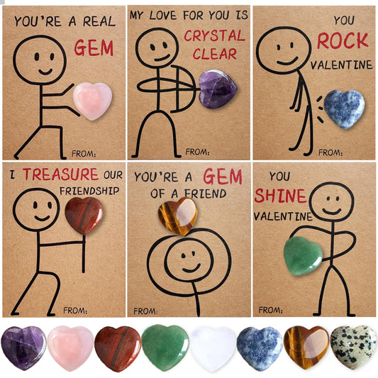 MBMFT Valentines heart gems 24-pack ideal for classroom exchanges