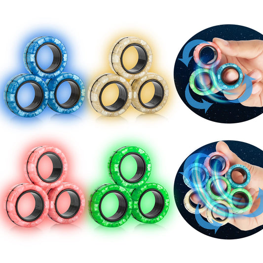 MBOUTrising glow-in-the-dark magnetic rings pack for calm focus in low light.