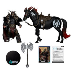 McFarlane Toys Bloodaxe axe with figure pose for dynamic diorama.