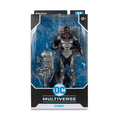 Art card back reveals biography details for Cyborg from McFarlane Toys.