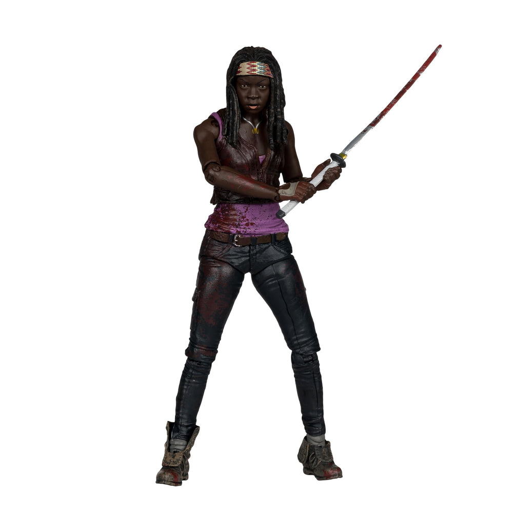 McFarlane Toys Michonne 5in close-up showing lifelike facial sculpt