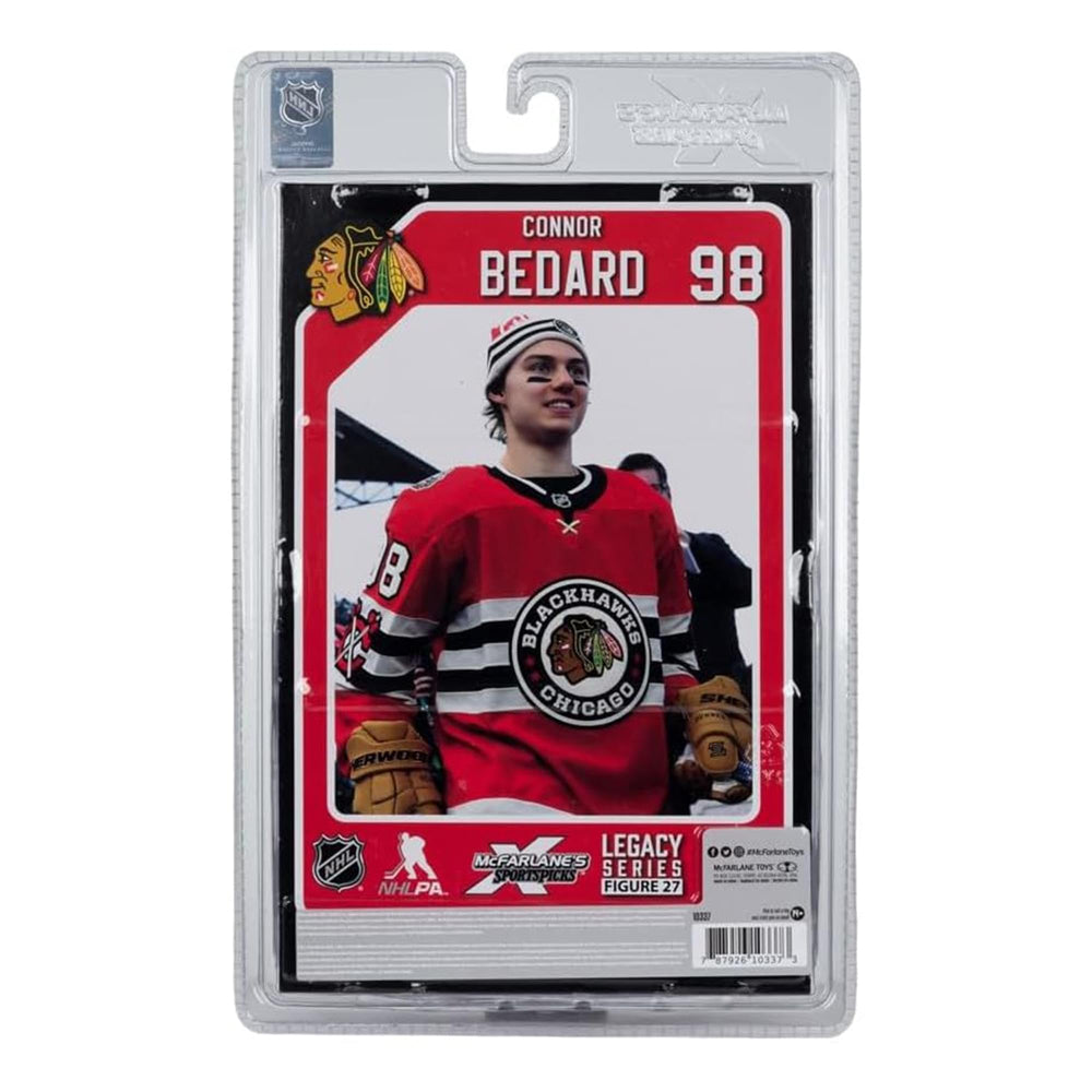 McFarlane base with team logo anchors display for Chicago Blackhawks fans.