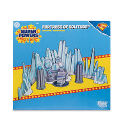 McFarlane Toys DC Direct Kryptonian backdrop creates immersive Fortress of Solitude atmosphere.