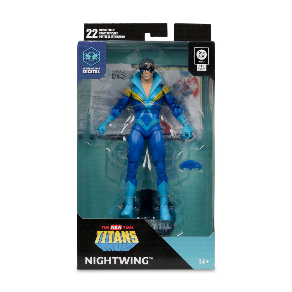 Teen Titans crest details on Nightwing figure for collectors