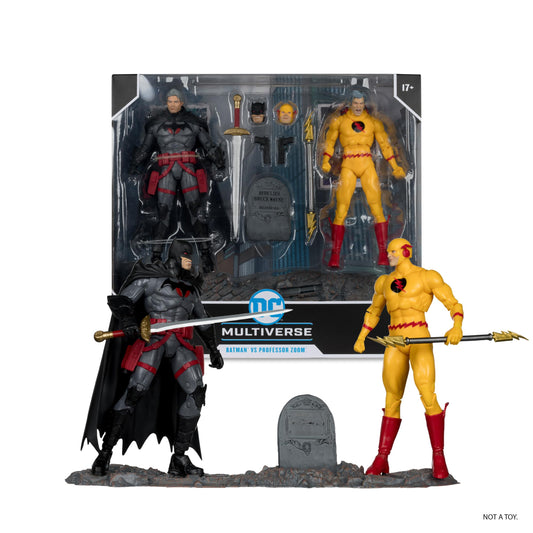 McFarlane Toys Batman vs Professor Zoom Flashpoint front view for dynamic display