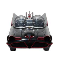 McFarlane Toys DC Multiverse Batmobile styling mirrors the 1960s TV show design.